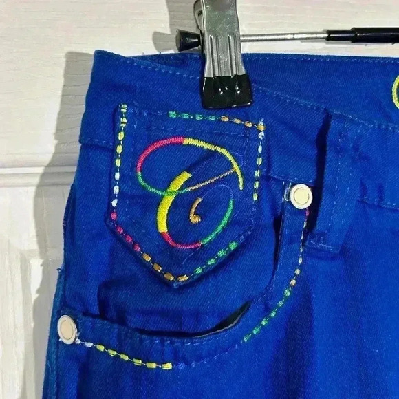 COOGI Jeans Women's Bright Blue Straight Leg Jeans size 9/10. EUC. Embroidered - Picture 2 of 16